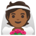 👰🏾 person with veil: medium-dark skin tone display on Google